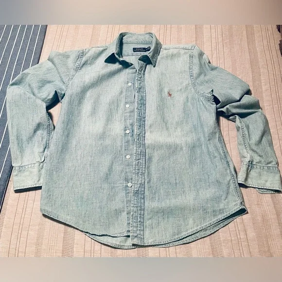 Polo Ralph Lauren - Classic Button Down - Chambray - Jean Shirt - Unisex - Med - Picture 3 of 6
